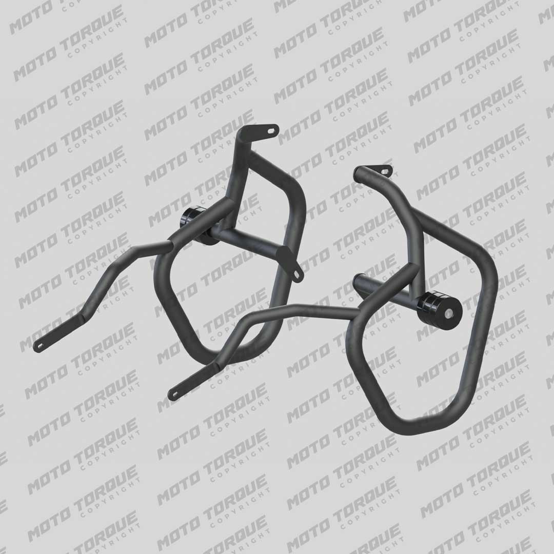 Moto Torque Speedster Pro crash guard for Triumph Scrambler 400X with heavy duty sliders and engine protection
