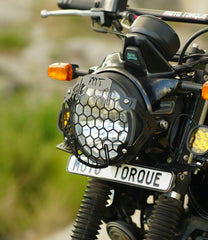 Moto Torque headlight grill for Royal Enfield Scram 411 black protection guard