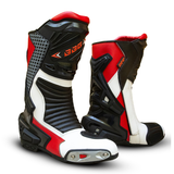 RacePro leather motorcycle racing boots with TPU protection and toe sliders