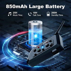 EJEAS V6 Pro Plus Bluetooth helmet intercom with 800m range DSP noise cancellation Bluetooth 5.1 IP67 waterproof motorcycle communication system