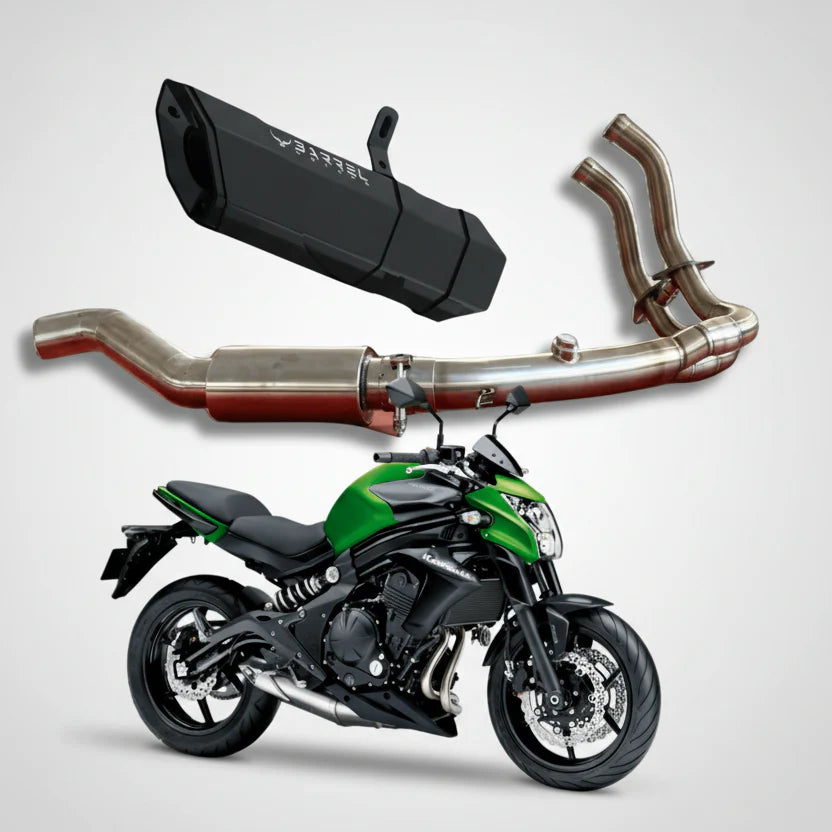 Barrel Rogue 2.0 stainless steel full system exhaust for Kawasaki ER6n motorcycle