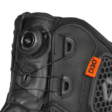 KORDA Recon black motorcycle riding boots with D3O ankle armour
