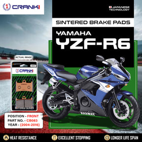 CRANK1 Sintered Front Brake Pads CB083 for Yamaha YZF-R6 2004-2016 Motorcycle Brake Pads