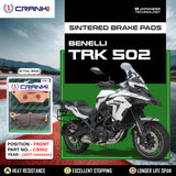 CRANK1 Sintered Rear Brake Pads CB896 For Benelli TRK 502 2017 Onwards Motorcycle