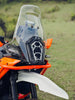Legundary Custom KTM ADV 390 2025 cosmic headlight grill mild steel aluminium black silver protector