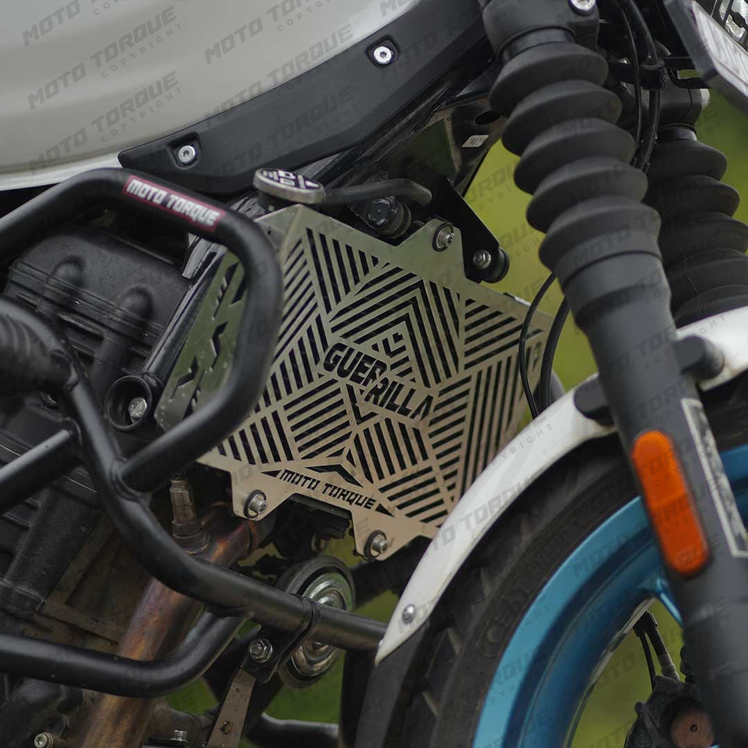 Mototorque stainless steel radiator guard Royal Enfield Guerrilla 450 protection grill