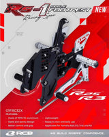RCB RS-1 black-silver single footrest set for Yamaha YZF R3 01FR032X