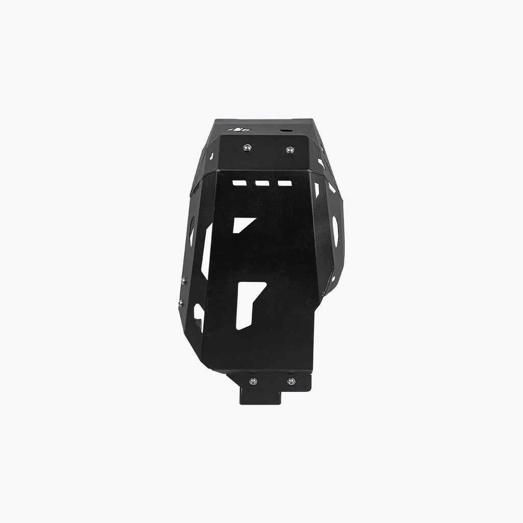 Legundary Custom Honda NX500 Vambrace Bash Plate Black – sturdy aluminium engine sump guard skid plate, providing reliable underbody protection and a sleek black finish for the Honda NX500.