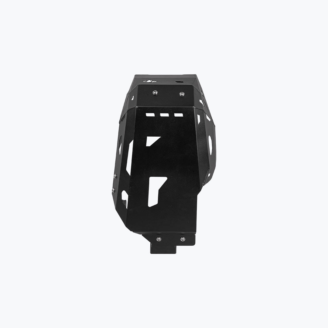 Legundary Custom Honda NX500 Vambrace Bash Plate Black – sturdy aluminium engine sump guard skid plate, providing reliable underbody protection and a sleek black finish for the Honda NX500.