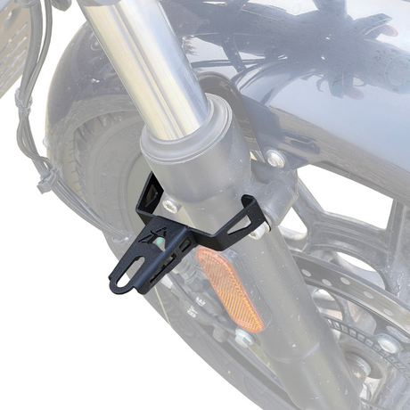 Auto Engina 3mm Mild Steel Fog Light Clamp Mount for Royal Enfield Meteor 350 in Textured Black