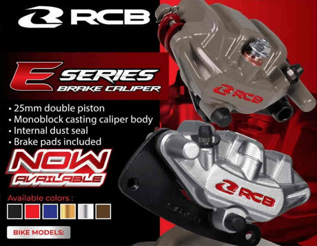 RCB E-Series front brake caliper 01BC080 in Black, Red, Grey and Silver