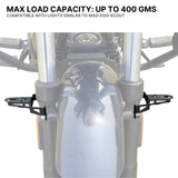 Auto Engina 3mm Mild Steel Fog Light Clamp Mount for Royal Enfield Meteor 350 in Textured Black