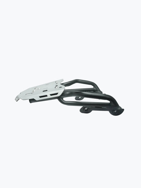 Legundary Custom Atlas luggage carrier for Triumph Scrambler 400 X black silver mild steel aluminium rear rack