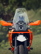 Legundary Custom KTM ADV 390 2025 cosmic headlight grill mild steel aluminium black silver protector