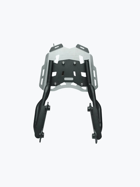Legundary Custom Atlas luggage carrier for Triumph Scrambler 400 X black silver mild steel aluminium rear rack