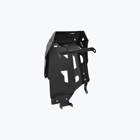 Legundary Custom Honda NX500 Vambrace Bash Plate Black – sturdy aluminium engine sump guard skid plate, providing reliable underbody protection and a sleek black finish for the Honda NX500.