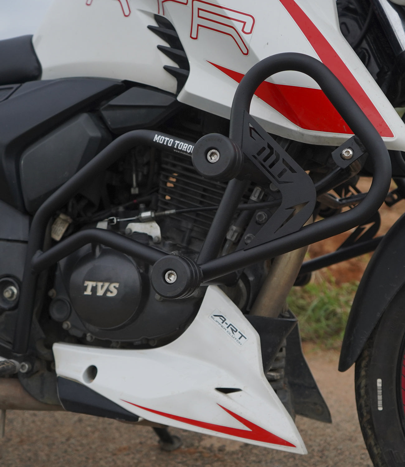 Moto Torque Crash Guard with 4 Sliders for TVS Apache RTR 200 4V