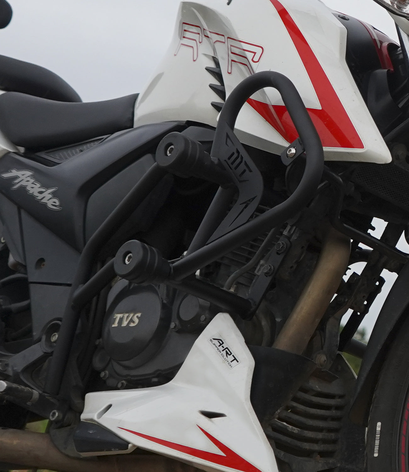 Moto Torque Crash Guard with 4 Sliders for TVS Apache RTR 200 4V