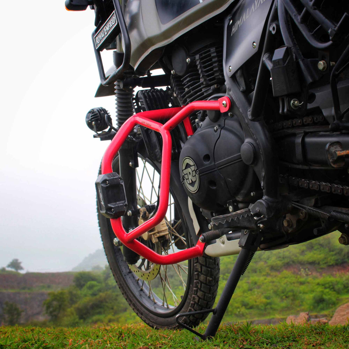 Auto Engina Crash/Leg Guard for Royal Enfield Himalayan 411 | Heavy-Duty Steel Protection with Built-In Sliders