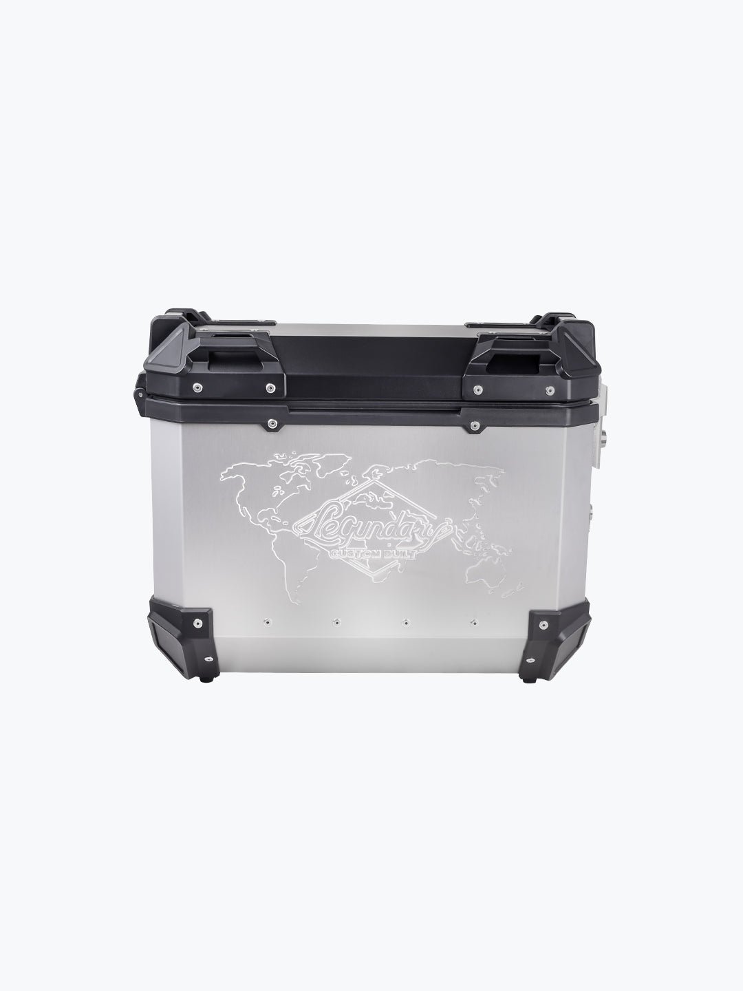 Legundary Custom Fort Knox SB 36L Aluminium Saddle Box Black & Silver Motorcycle Luggage