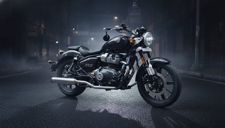 SS Motocorp 2x2 Full System Exhaust for Royal Enfield Super Meteor 650 with Header Mid Pipes Slip-On O2 Sensor Compatible
