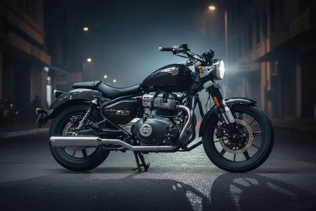SS Motocorp 2x2 Full System Exhaust for Royal Enfield Super Meteor 650 with Header Mid Pipes Slip-On O2 Sensor Compatible