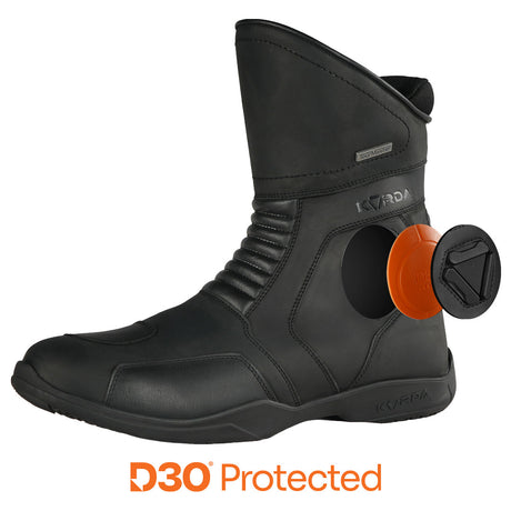 KORDA TourMaster Low 2.0 black D3O motorcycle riding boots