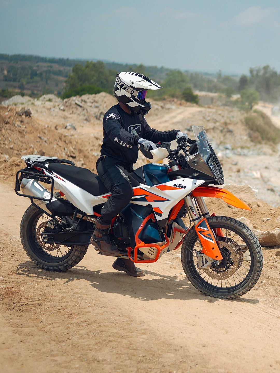 Legundary Custom KTM ADV 890 Bellator Lower Crash Guard Orange mild steel engine and chassis protection bar