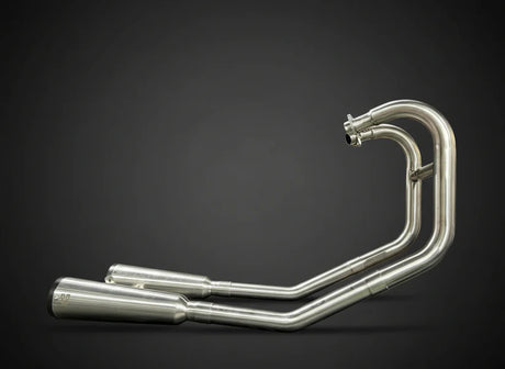 SS Motocorp 2x2 Full System Exhaust Fat Cans for Royal Enfield Interceptor 650 Continental GT 650 with H Joint