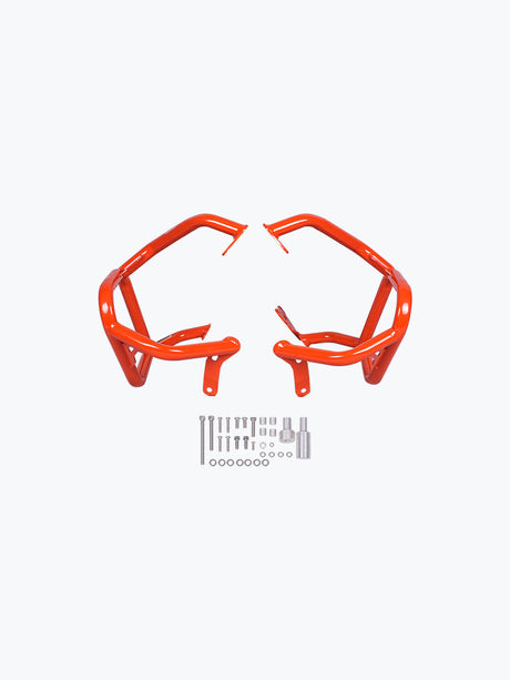Legundary Custom KTM ADV 890 Bellator Lower Crash Guard Orange mild steel engine and chassis protection bar