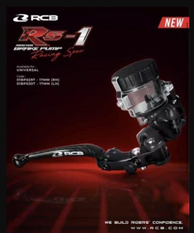 RCB RS-1 17mm right-hand forged master brake pump with carbon lever 01BP029T
