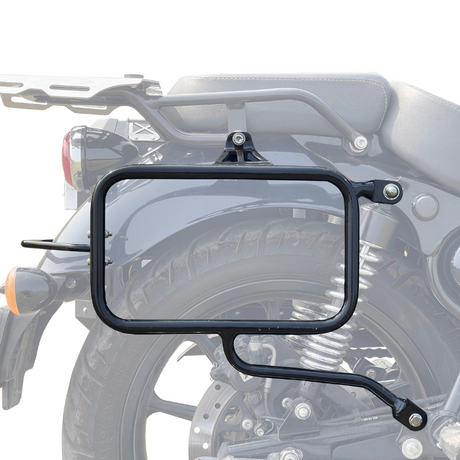 Auto Engina Pannier Saddle Stay for Royal Enfield Meteor 350 with 8kg Per Side Hard and Soft Luggage Support in Gloss Black