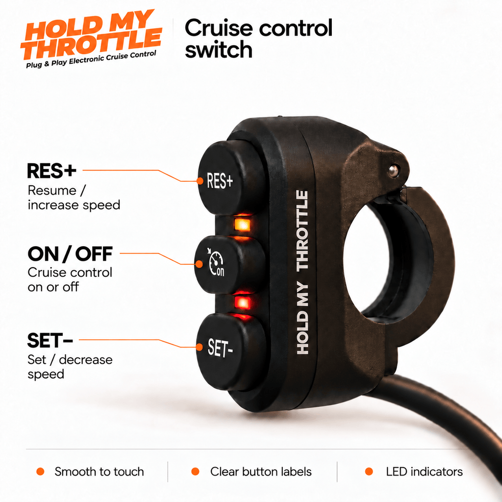 Hold My Throttle cruise control kit for KTM 390 Duke Gen 2 BS4 and BS6
