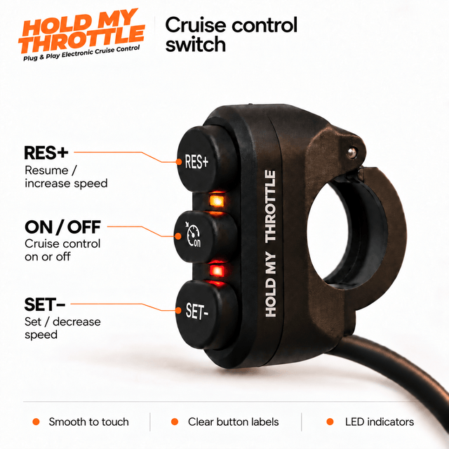 Hold My Throttle cruise control kit for KTM 390 Duke Gen 2 BS4 and BS6