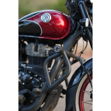 MotoCare crash guard with dual sliders for Goan Classic 350 heavy duty engine protection accessory