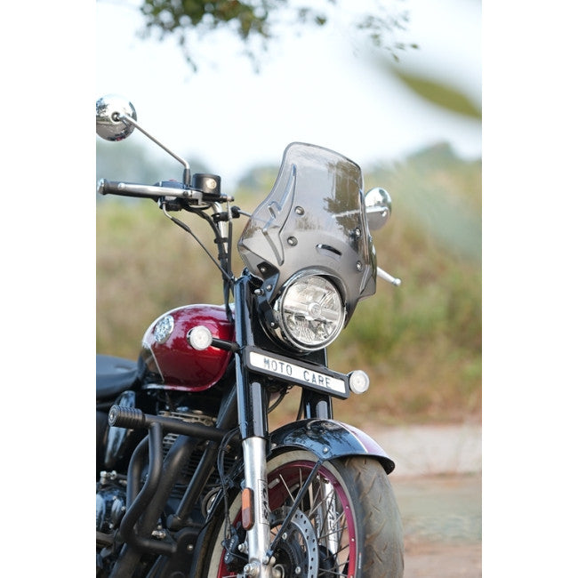 MotoCare polycarbonate visor for Goan Classic 350 clear black smoke windshield windscreen