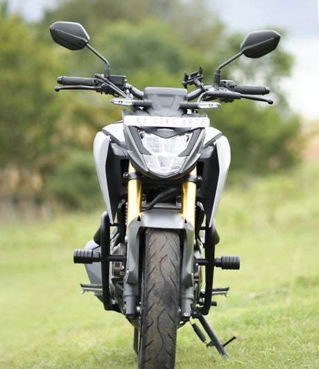 Moto Torque heavy duty crash guard for Honda CB300F with protective sliders and engine protection