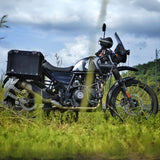 Auto Engina 72L Black Aluminium Panniers for Royal Enfield Himalayan 411 Waterproof Motorcycle Side Cases