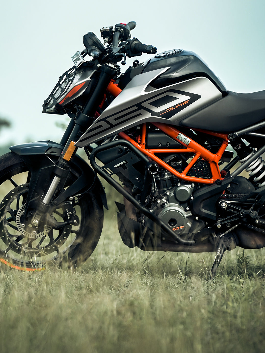 Legundary Custom KTM Duke 250 BS6 Gen 2 Pegasus crash guard with slider heavy duty engine protection black