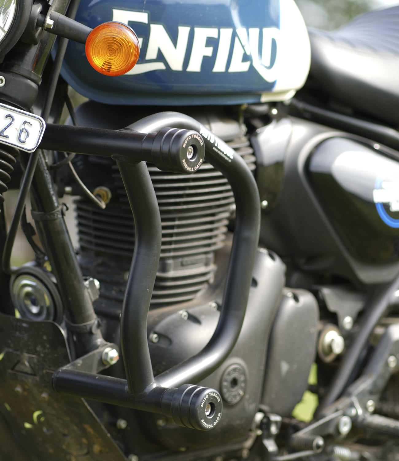 Moto Torque THE BULL crash guard for Royal Enfield Hunter 350 with sliders and engine protection