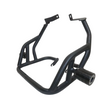Motocare crash guard with dual sliders installed on Yamaha XSR 155 engine protection bar