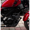 Motocare crash guard with dual sliders installed on Yamaha XSR 155 engine protection bar