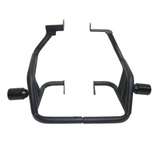 Motocare crash guard with dual sliders installed on Yamaha XSR 155 engine protection bar