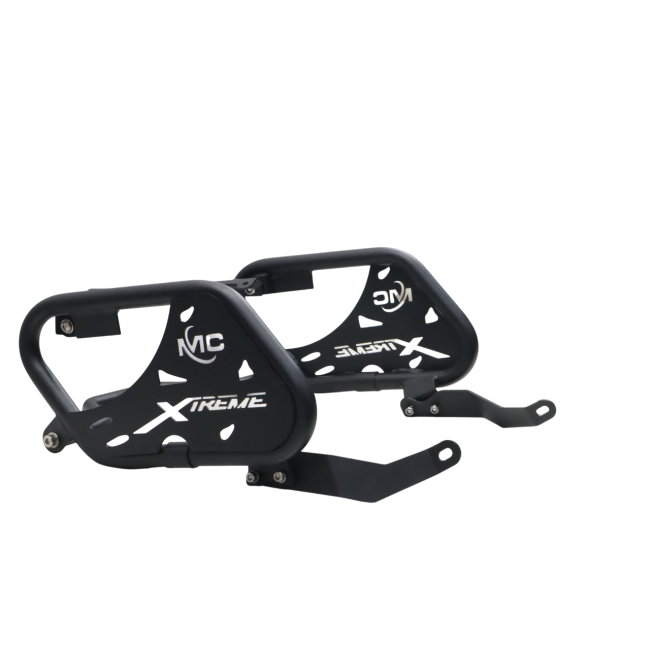 Motocare saddle stay with luggage plate installed on Hero Xtreme 250R motorcycle for saddle bag support