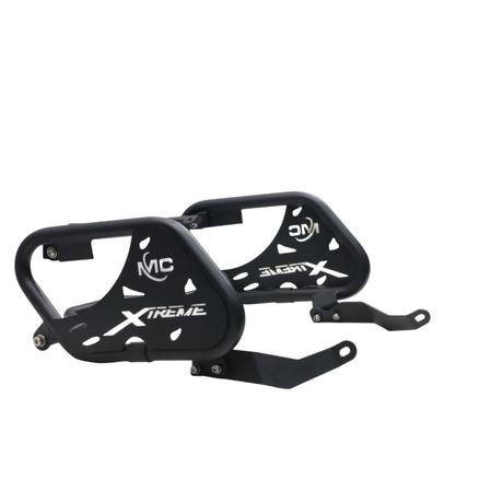 Motocare saddle stay with luggage plate installed on Hero Xtreme 250R motorcycle for saddle bag support