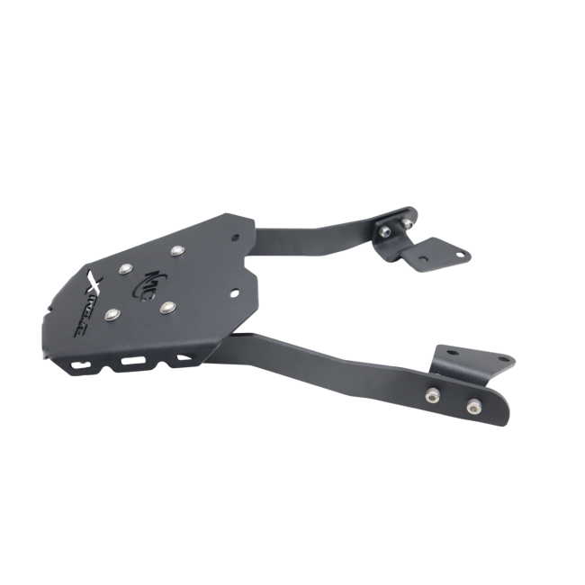 Motocare CNC rear luggage carrier with mounting plate installed on Hero Xtreme 250R motorcycle