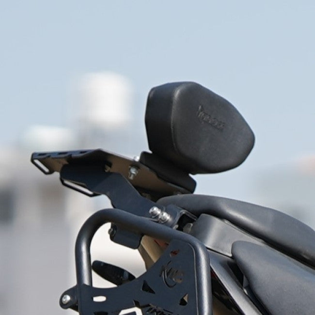 Motocare CNC luggage carrier with pillion backrest installed on Hero Xtreme 250R motorcycle