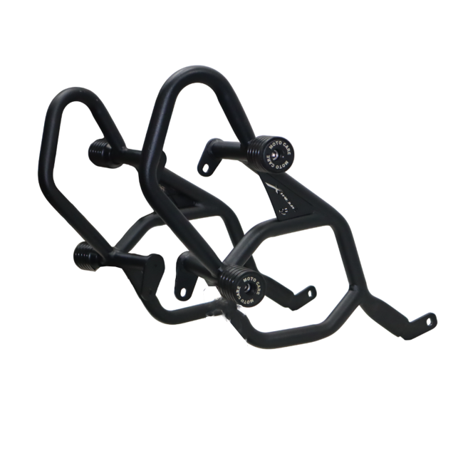 Motocare 4 slider crash guard installed on Hero Xtreme 250R motorcycle engine protection frame