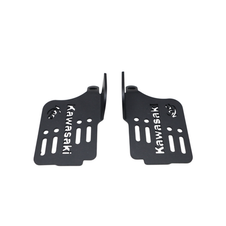Motocare footrest foot pegs installed on Kawasaki Versys 300 for improved riding comfort and grip