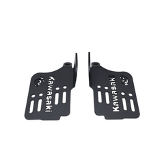 Motocare footrest foot pegs installed on Kawasaki Versys 300 for improved riding comfort and grip